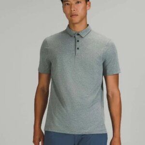Lululemon Evolution Short Sleeve Polo In Pique Heathered Rainforest Green - M